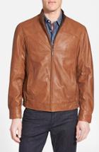 Men's Missani Le Collezioni Leather Bomber Jacket, Size - Brown