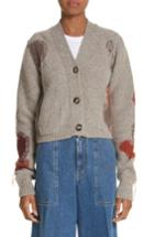 Women's Acne Studios Lysa Distressed Wool Button Cardigan, Size - Beige