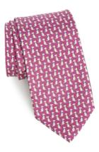Men's Salvatore Ferragamo Dog Print Silk Tie, Size - Purple