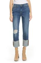 Women's Frame Le Nouveau Straight Leg Big Cuff Jeans - Blue