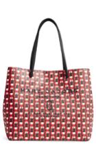 Marc Jacobs Logo Scream Leather East/west Tote - Red