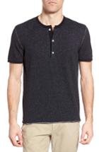 Men's Billy Reid Short Sleeve Henley Sweater - Blue