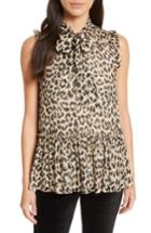 Women's Kate Spade New York Leopard Metallic Clip Jacquard Top, Size - Brown