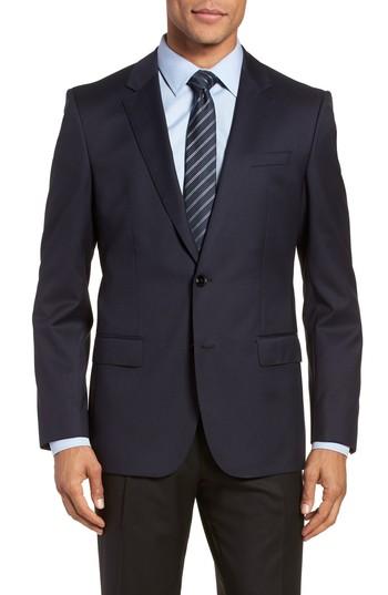 Men's Boss Hayes Trim Fit Solid Wool Sport Coat R - Blue