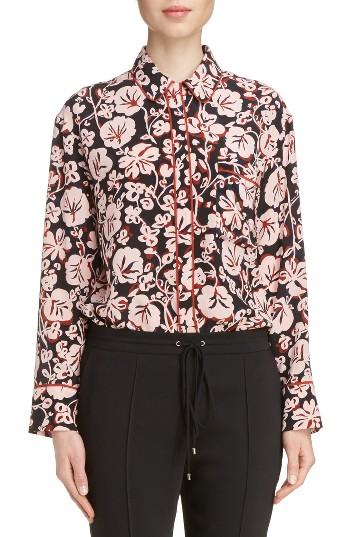 Women's Kenzo Floral Print Silk Shirt Us / 38 Fr - Pink