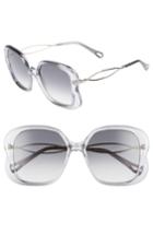 Women's Chloe Petal 56mm Rectangle Sunglasses - Grey/ Light Grey