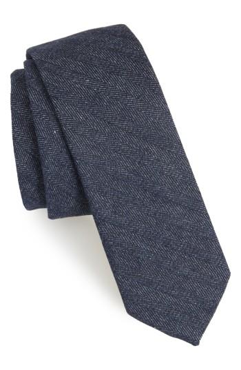 Men's 1901 Thames Solid Skinny Tie, Size - Blue