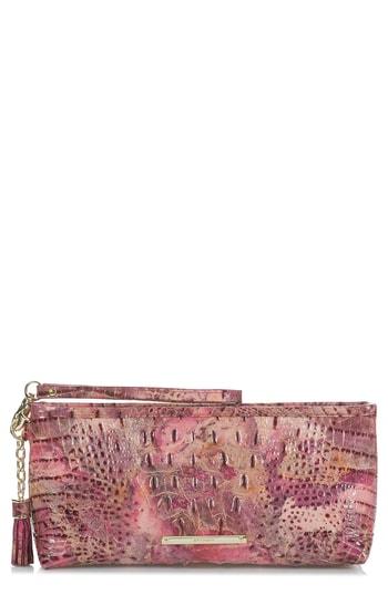 Women's Brahmin Kayla Embossed Leather Clutch - Pink