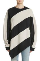 Women's Marques'almeida Asymmetrical Stripe Sweatshirt - Beige