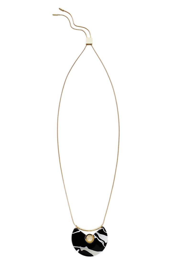 Women's Lafayette 148 New York Three Quarter Long Circle Pendant Necklace