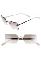 Women's Kendall + Kylie Grace 53mm Rimless Rectangular Sunglasses - Silver/ Brown/ Clear Gradient