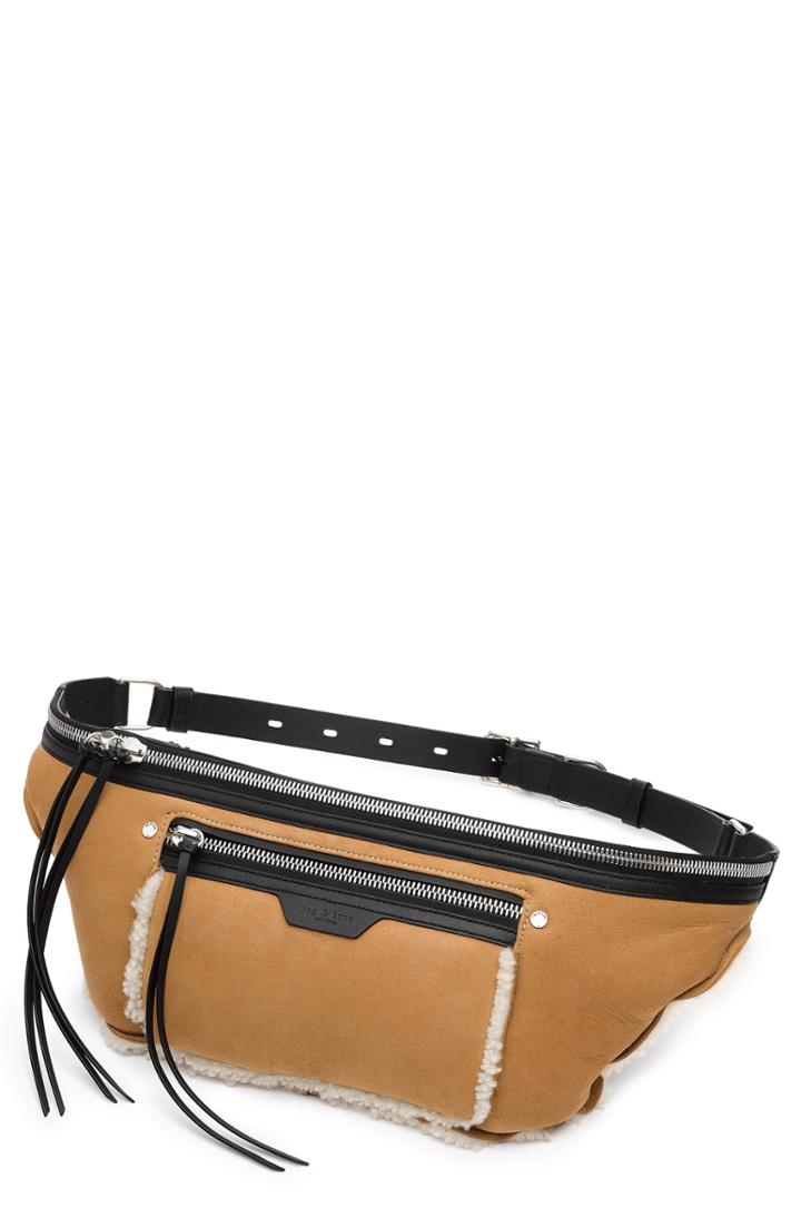Rag & Bone Large Elliot Genuine Shearling Fanny Pack - Brown