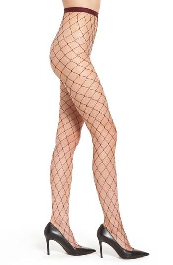 Women's Nordstrom Fishnet Tights - Burgundy