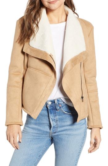 Women's Bb Dakota Autumn In New York Faux Shearling Jacket - Beige