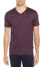 Men's Boss Teal Slim Fit V-neck T-shirt - Purple