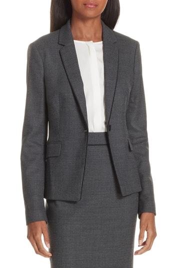 Women's Boss Jorita Wool Blend Suit Jacket - Grey