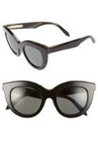Women's Victoria Beckham 49mm Cat Eye Sunglasses - Black/ Black