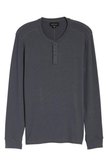 Men's Velvet By Graham & Spencer Long Sleeve Henley - Grey