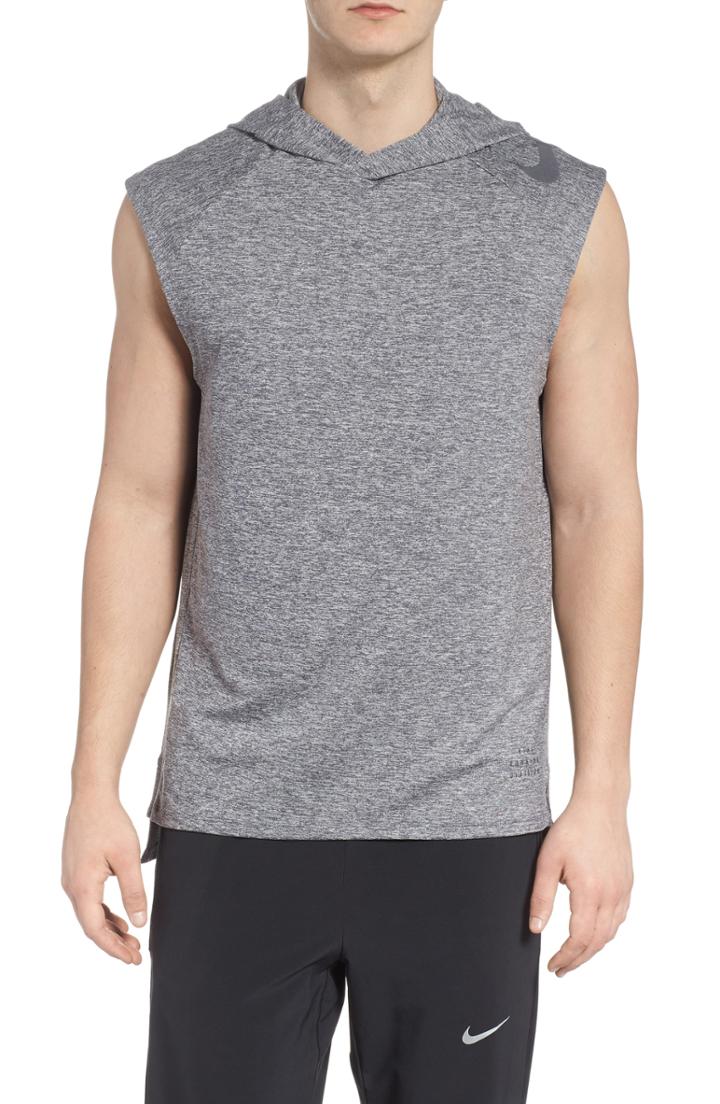 Men's Nike Dry Element Sleeveless Hoodie, Size - Grey