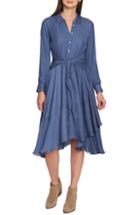 Women's 1.state Tie Front Dot Jacquard Dress - Blue
