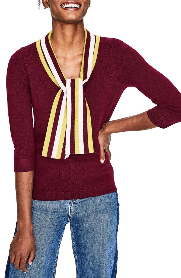 Women's Boden Tie Neck Sweater