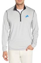 Men's Cutter & Buck Detroit Lions - Meridian Half Zip Pullover - Black