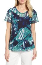 Women's Nic+zoe Leaf An Impression Print Top - Green