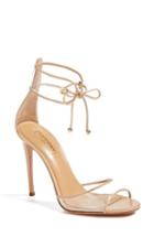 Women's Aquazzura Optic Clear Ankle Tie Sandal Us / 35eu - Pink