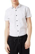 Men's Topman Slim Fit Confetti Print Shirt - White