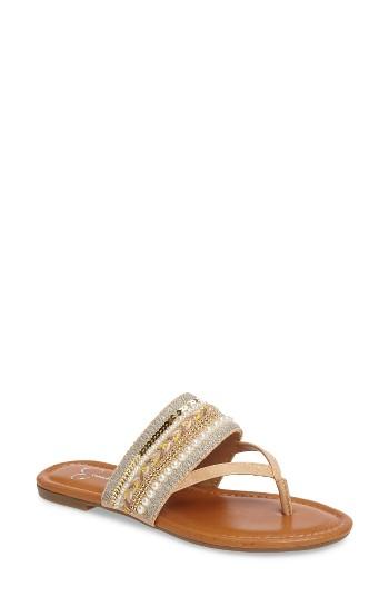 Women's Jessica Simpson Ronette Embellished Flip Flop M - Brown