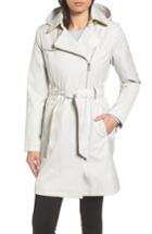 Women's Vince Camuto Belted Asymmetrical Trench Coat - Grey