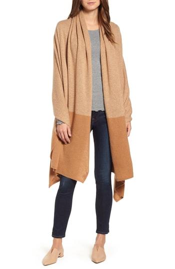 Women's Halogen Cashmere Wrap, Size - Brown