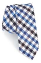 Men's Nordstrom Men's Shop Gingham Cotton Skinny Tie, Size - Blue