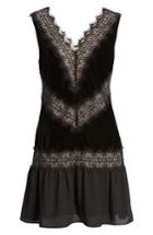 Women's Chelsea28 Velvet & Lace Dress - Black