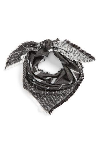 Women's David & Young Chevron Square Scarf, Size - Black