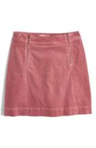 Women's Madewell Velveteen Two-zip Skirt - Pink