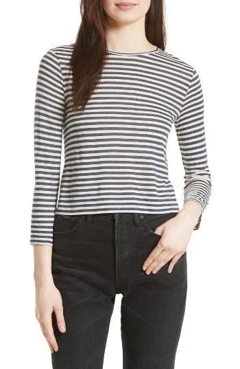 Women's Vince Midi Stripe Crop Tee - Black