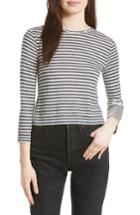 Women's Vince Midi Stripe Crop Tee - Black