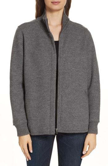Women's Eileen Fisher Boiled Wool Jacket, Size - Grey
