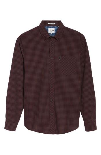 Men's Ben Sherman Mod Fit Gingham Sport Shirt - Purple