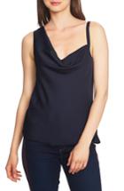 Women's 1.state Asymmetrical Drape Neck Hammered Satin Camisole, Size - Blue