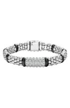 Women's Lagos Black Caviar Diamond 6-link Bracelet
