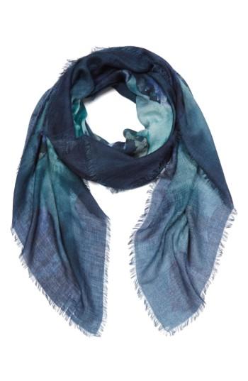 Women's Max Mara Manioco Silk, Wool & Cashmere Scarf, Size - Blue