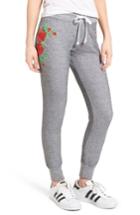 Women's Wildfox Jack - Red Roses Embroidered Jogger Pants