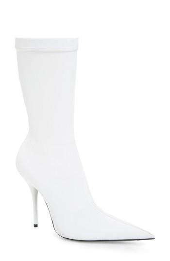 Women's Balenciaga Pointy Toe Mid Boot Us / 36eu - White