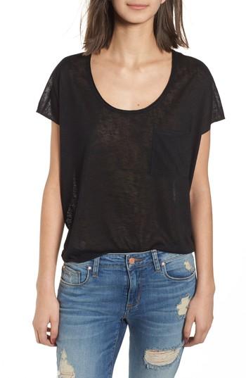 Women's Bp. Slub Knit Tee, Size - Black