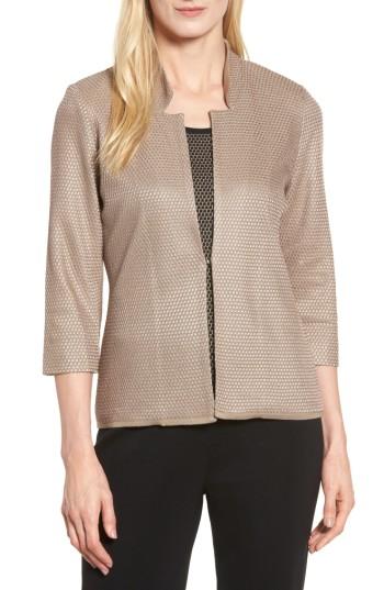 Women's Ming Wang Textured Knit Jacket - Beige