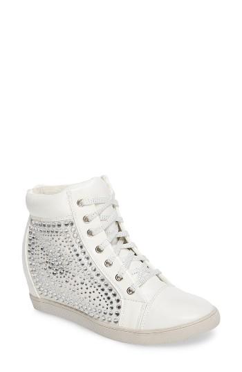 Women's Lauren Lorraine Hidden Wedge Sneaker M - White