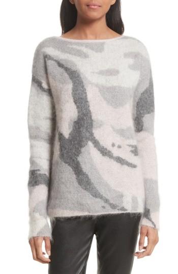 Women's Rag & Bone Sinclair Camouflage Jacquard Sweater, Size - Pink