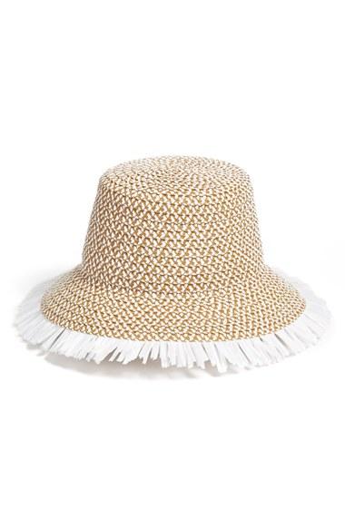 Women's Eric Javits 'tiki' Bucket Hat - White